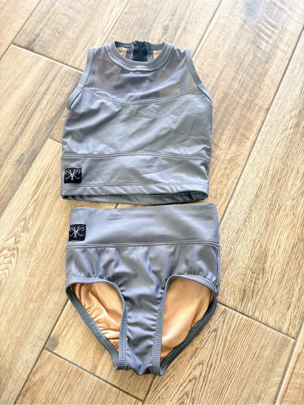 Kandi Kouture 2 Piece Grey Mesh Set Size Child M